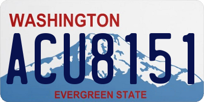 WA license plate ACU8151