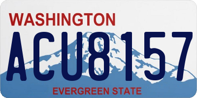 WA license plate ACU8157