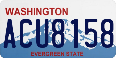 WA license plate ACU8158