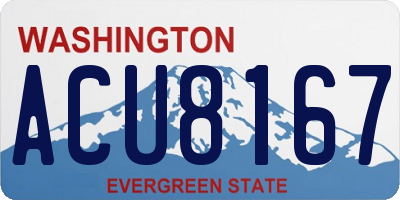 WA license plate ACU8167