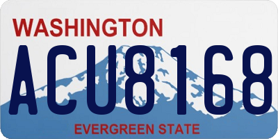 WA license plate ACU8168
