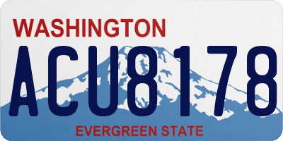 WA license plate ACU8178
