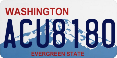 WA license plate ACU8180