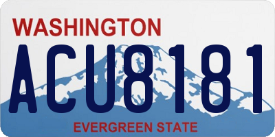 WA license plate ACU8181