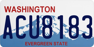 WA license plate ACU8183