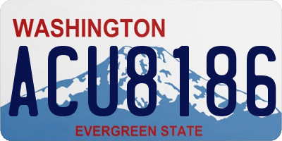WA license plate ACU8186