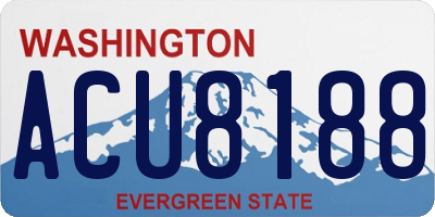 WA license plate ACU8188
