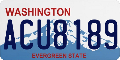 WA license plate ACU8189
