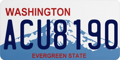 WA license plate ACU8190