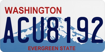 WA license plate ACU8192