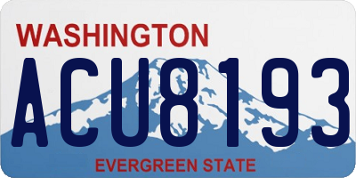 WA license plate ACU8193
