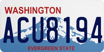 WA license plate ACU8194