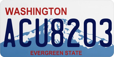 WA license plate ACU8203