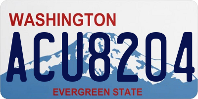 WA license plate ACU8204