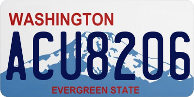 WA license plate ACU8206