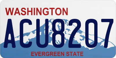 WA license plate ACU8207