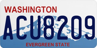 WA license plate ACU8209