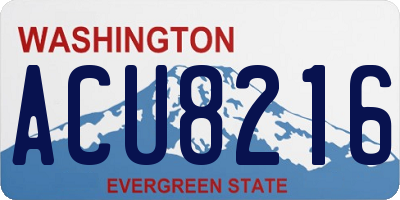 WA license plate ACU8216