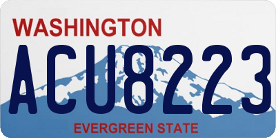 WA license plate ACU8223