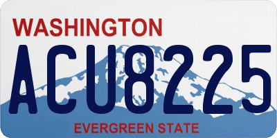 WA license plate ACU8225