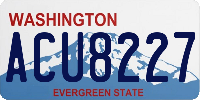 WA license plate ACU8227