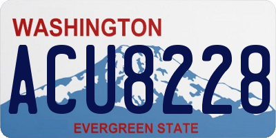 WA license plate ACU8228