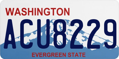 WA license plate ACU8229