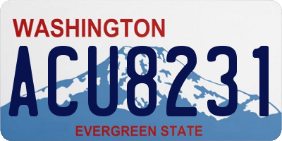 WA license plate ACU8231