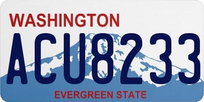 WA license plate ACU8233