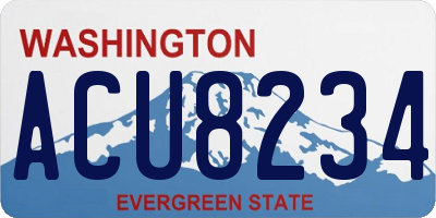 WA license plate ACU8234