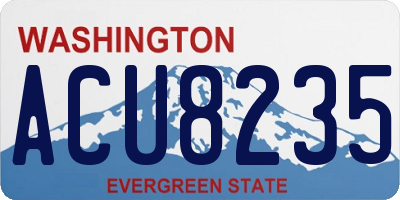 WA license plate ACU8235