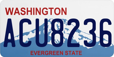 WA license plate ACU8236