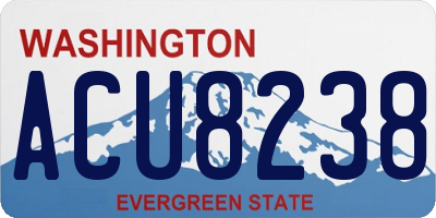 WA license plate ACU8238