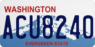 WA license plate ACU8240