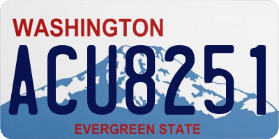 WA license plate ACU8251