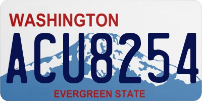 WA license plate ACU8254