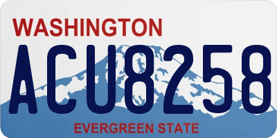 WA license plate ACU8258