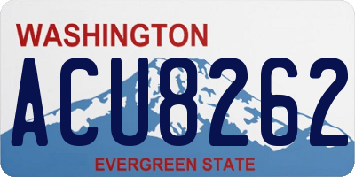WA license plate ACU8262