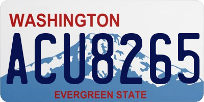 WA license plate ACU8265