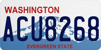 WA license plate ACU8268