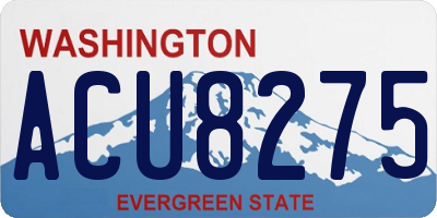 WA license plate ACU8275