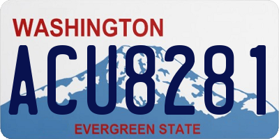 WA license plate ACU8281