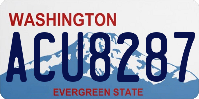 WA license plate ACU8287