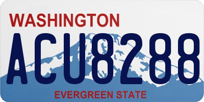 WA license plate ACU8288