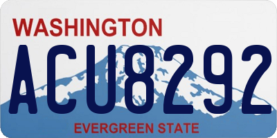 WA license plate ACU8292
