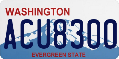 WA license plate ACU8300