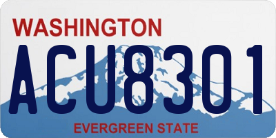 WA license plate ACU8301
