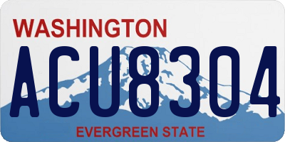 WA license plate ACU8304