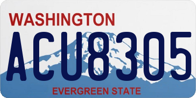 WA license plate ACU8305