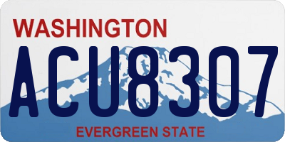 WA license plate ACU8307